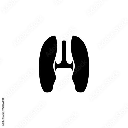 Human lungs icon isolated on white background for medical and health concepts