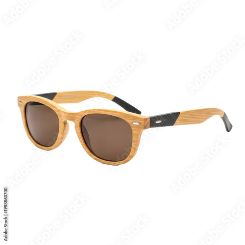 Stylish bamboo sunglasses with carbon fiber accents