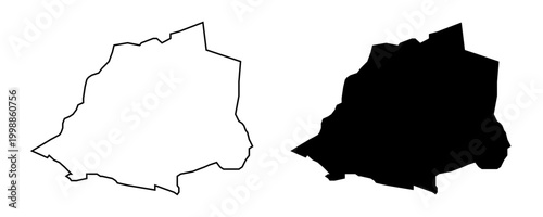 Vatican City map vector illustration .Vatican City State map isolated on white background.Outline and solid black country map.Vatican City  map silhouette black illustration. Black and white.
