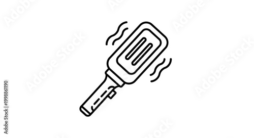 Handheld Metal Detector Wand Icon - Security Checkpoint and Safety Equipment