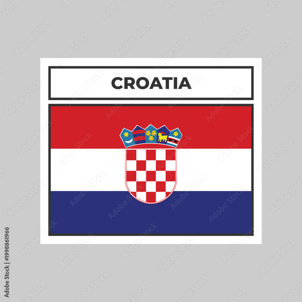 Wall Mural National Flag of Croatia Illustration Design