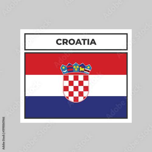Quadro su tela National Flag of Croatia Illustration Design
