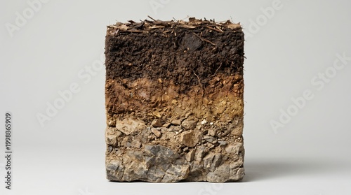 Isolated soil profile cross-section