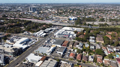 Photography Aerial view of low density residential housing in the suburbs