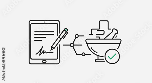 Digital Prescription and Pharmacy Compounding Iconography