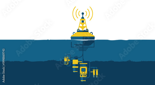 Oceanographic Buoy System with Underwater Components and Signal Transmission