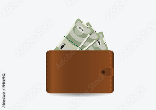 Wallet cash vector illustration for finance savings payment concept vector design