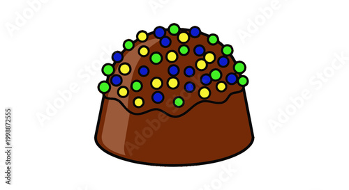 Chocolate Candy with Colorful Sprinkles - Sweet Treat Illustration