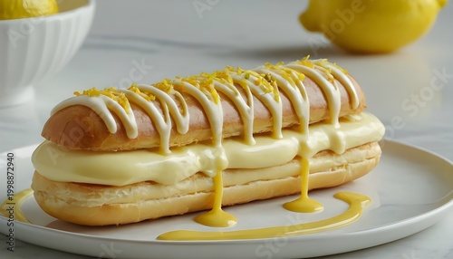 lemon eclair on a plate