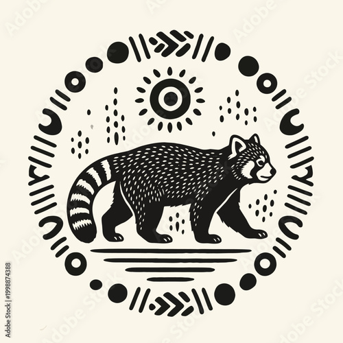 Detailed illustration of a walking tiger.