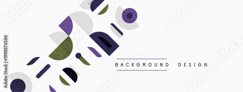 Abstract geometric shapes overlap, creating modern background. Soft colors, simple design, clean aesthetic. Minimalist composition.