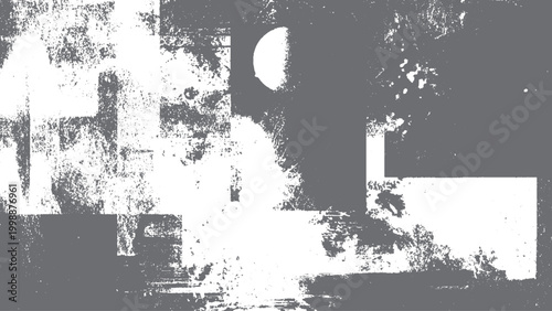 Irregular monochrome graphic texture with rough grunge effect and distressed abstract background vector isolated on clean white