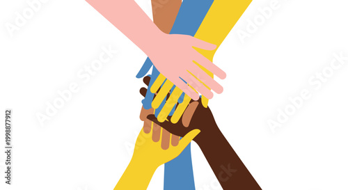 Diverse Hands Unity Teamwork Collaboration Concept