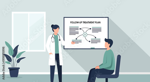 Doctor explaining treatment plan to patient in clinic
