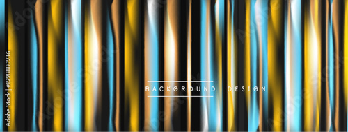 Vertical lines, vibrant colors, metallic texture. Modern design element, suitable for backgrounds, presentations. Smooth gradients create visual interest.