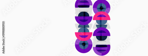 Abstract geometric shapes, purple hues, layered design. Minimalist composition, clean lines, modern aesthetic. Simple, bold, vibrant.