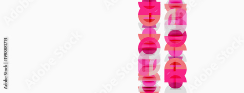 Pink vertical lines form distorted text. White background provides contrast. Minimalist design, abstract composition. Simple, bold presentation.