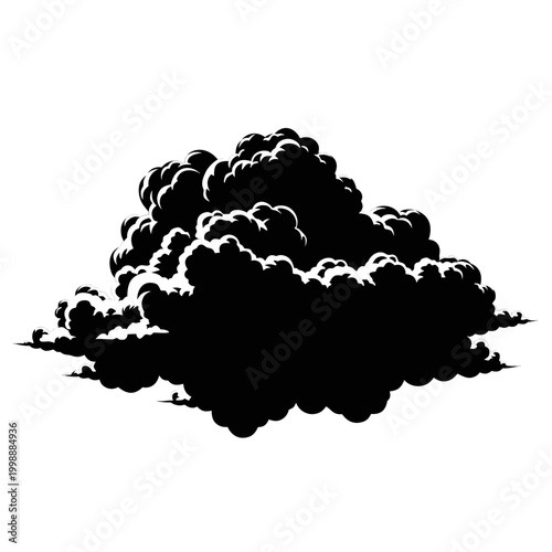 Black cloud, stormy weather icon, vector illustration, dark cloud symbol