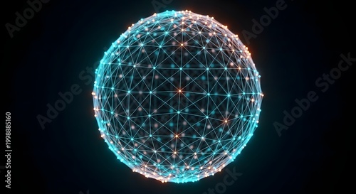 Futuristic Holographic Sphere Globe