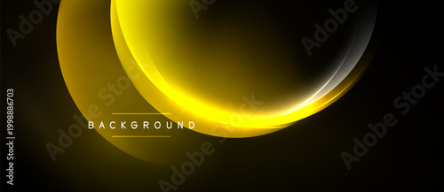 Abstract golden curves over black backdrop. Smooth gradients create dynamic visual effect. Minimalist design, modern aesthetic.