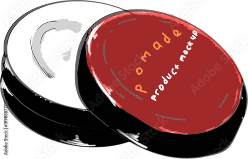 Classic hair wax jar mockup, professional men's styling product illustration