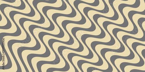 Seamless ornament. Modern geometric pattern with repeating grey and golden wavy lines