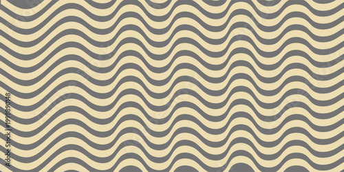Seamless ornament. Modern geometric pattern with repeating grey and golden wavy lines