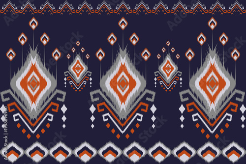 illustration of abstract ethnic ikat pattern.