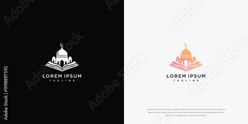 Mosque Logo On Open Book