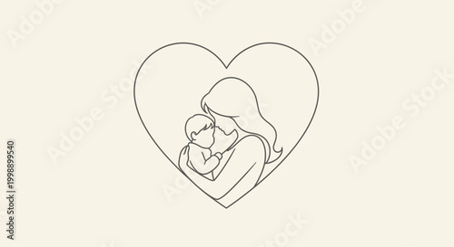 Mother Holding Baby in Heart Shape.