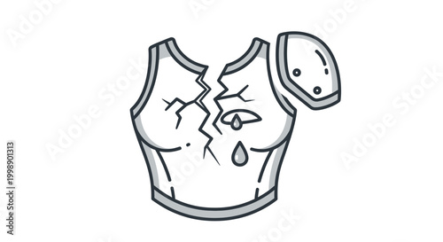 Broken Armor Chestplate with Tear Drop Symbol
