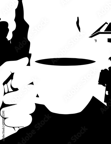 Man Holding a Coffee Cup.