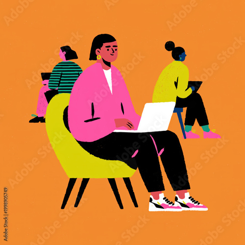 Work From Home Digital Nomad Laptop Concept