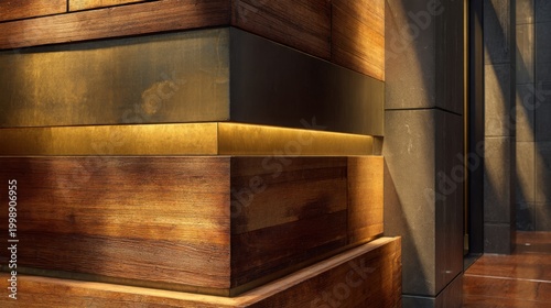 Modern Interior Design Featuring Natural Wood Panels With Integrated Accent Lighting