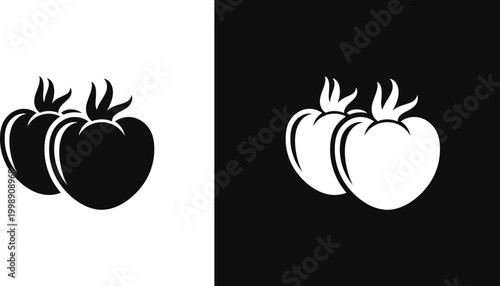 Tomato silhouette. Abstract vegetable vector 