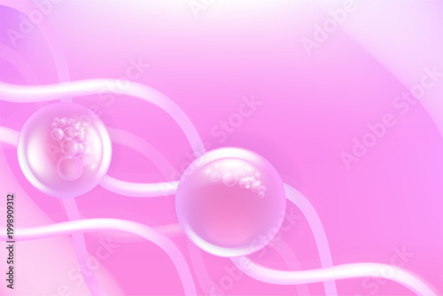 Hyaluronic acid and Niacinamide skin solutions ad, pink collagen serum drops with cosmetic advertising background ready to use, illustration vector.