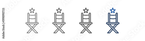 
outline icon set director chair with director chair design