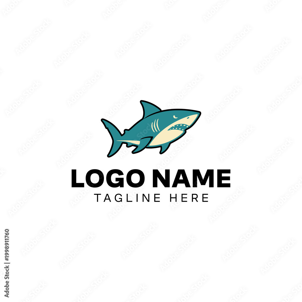 Naklejka premium Aggressive Shark Mascot Vector Logo Template