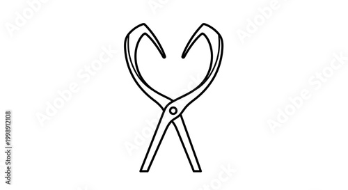 Heart Shaped Ice Tongs - Abstract Symbol of Love and Cold