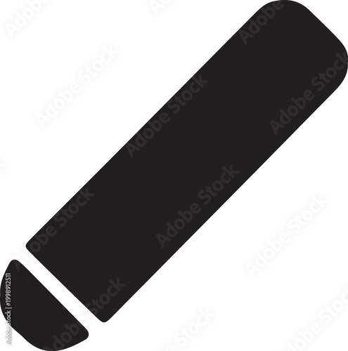 Free Download Rubber Eraser Icon: Minimalist School Stationery Vector. Correction Tool Graphic: Simple Black Eraser Illustration. - GFXLoad
