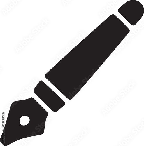 Fountain Pen Icon: Elegant Calligraphy Writing Tool Vector

Ink Pen Nib Graphic: Minimalist Professional Stationery Icon