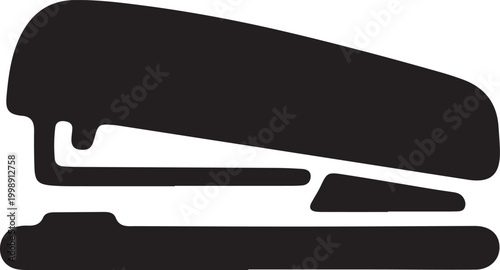 Vector illustration of a stapler and black hole puncher with a black hole in isolated white background in metal and wood style