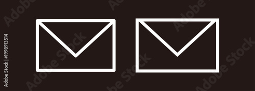 シンプルなメール封筒アイコンが並ぶ通信とメッセージのイラスト素材