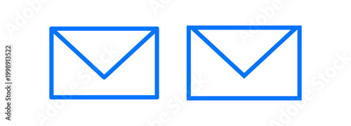 シンプルなメール封筒アイコンが並ぶ通信とメッセージのイラスト素材