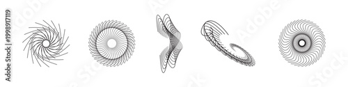 A set of abstract line art designs 