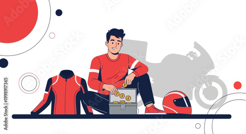 Motorcycle Rider Saving Money for Bike and Gear