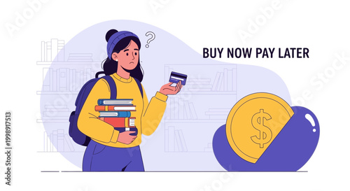 Student confused about buy now pay later with credit card and books