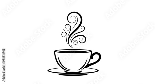 Steaming hot cup of coffee.