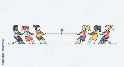 People playing tug of war game.