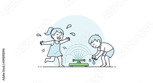 Children playing with scales toy.